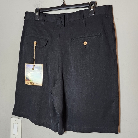 NWT Jamaica Jaxx 100% silk black flowy 9" shorts. Men's size 34 - Picture 8 of 15